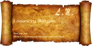 Losonczy Mátyás névjegykártya